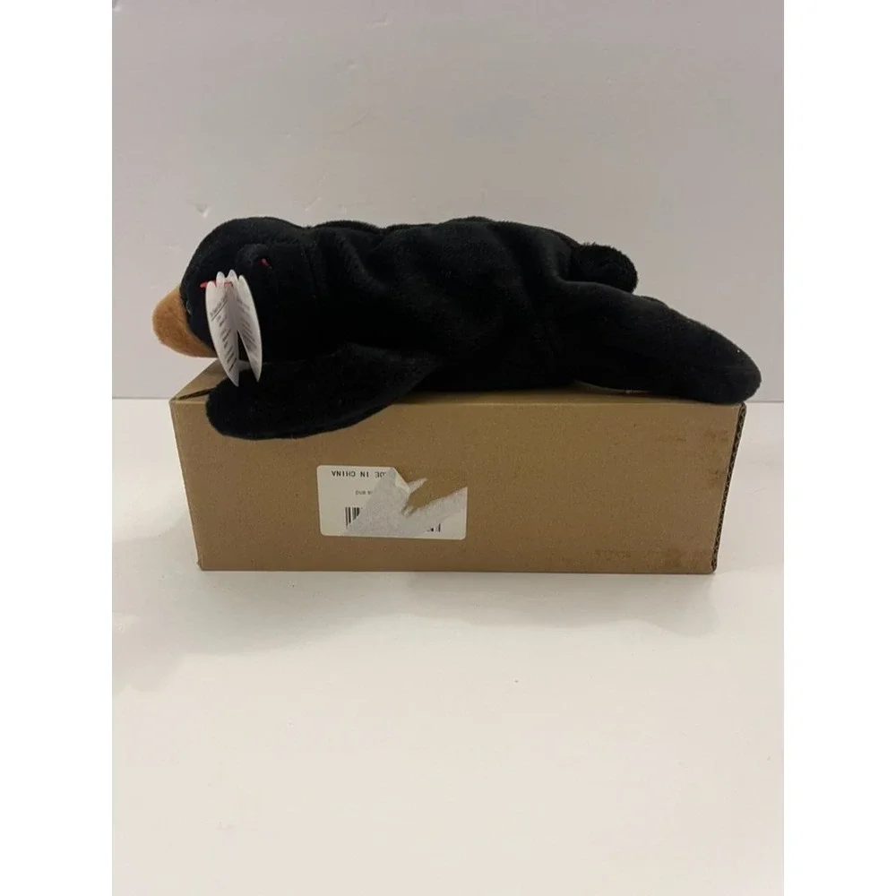 Ty Beanie Babies Blackie the Bear 1994 Vintage Plush Black Brown Style 4011 PVC